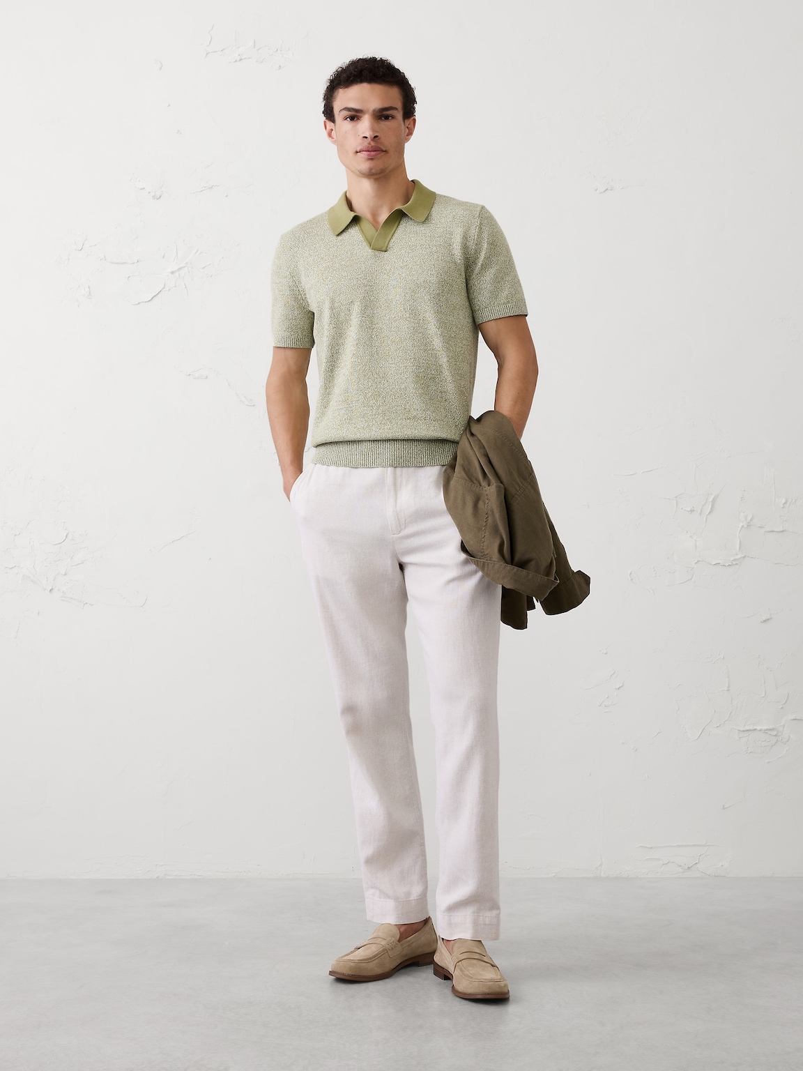 Johnny Collar Marled Sweater Polo