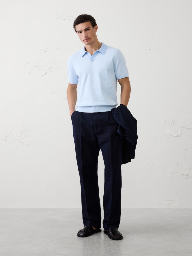 Johnny Collar Marled Sweater Polo