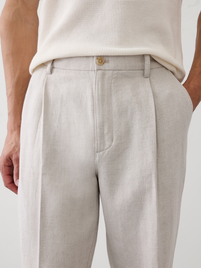 Relaxed-Fit Wide-Leg Linen-Blend Pant