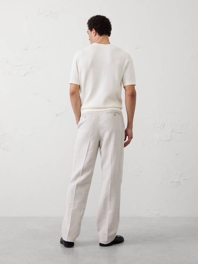 Relaxed-Fit Wide-Leg Linen-Blend Pant