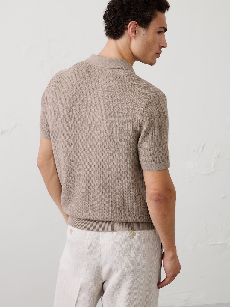 Textured Sweater Polo