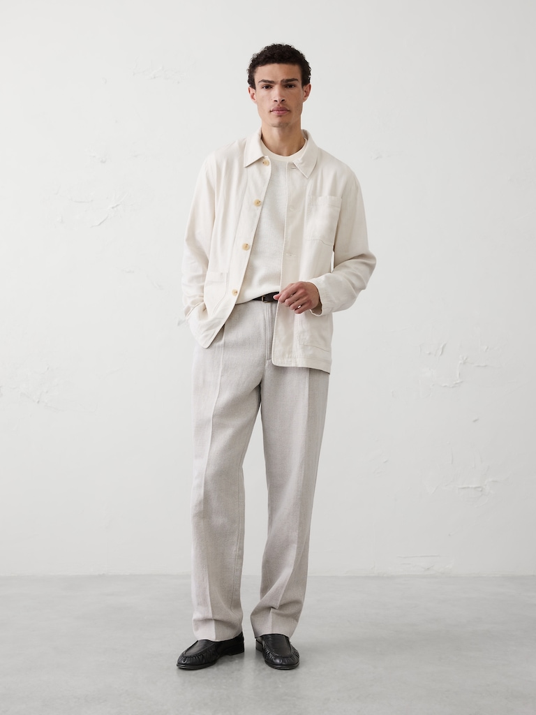 Linen-Blend Chore Jacket