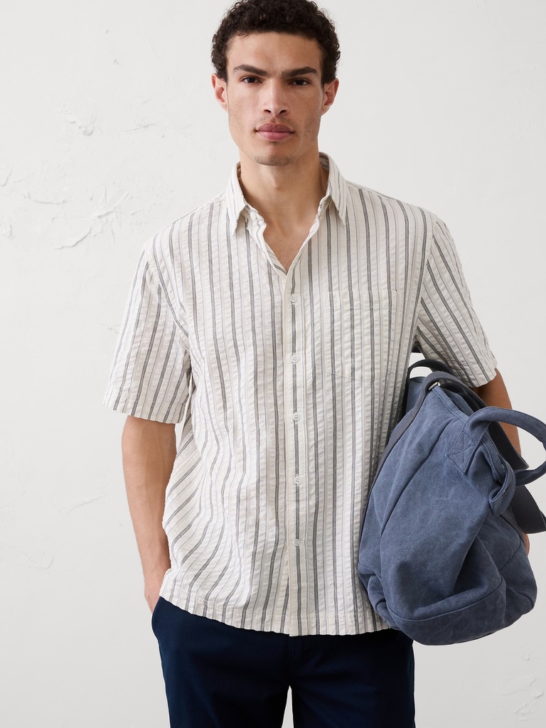 Standard-Fit Seersucker Shirt