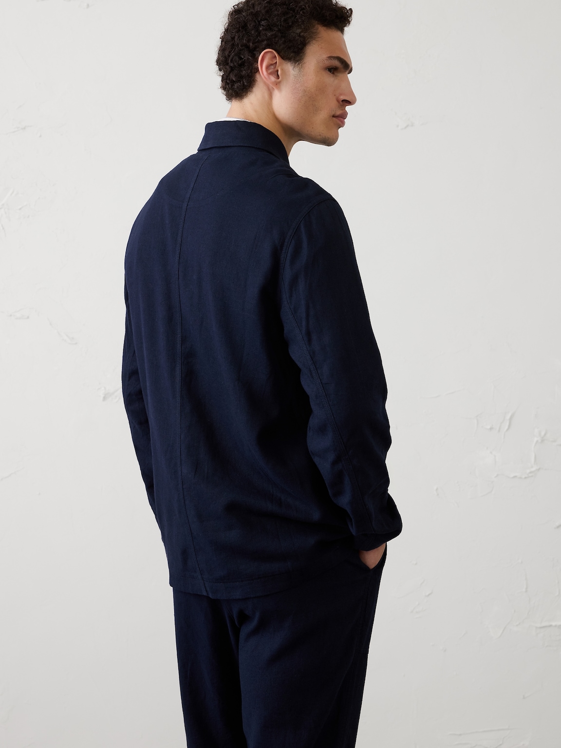 Linen-Blend Chore Jacket