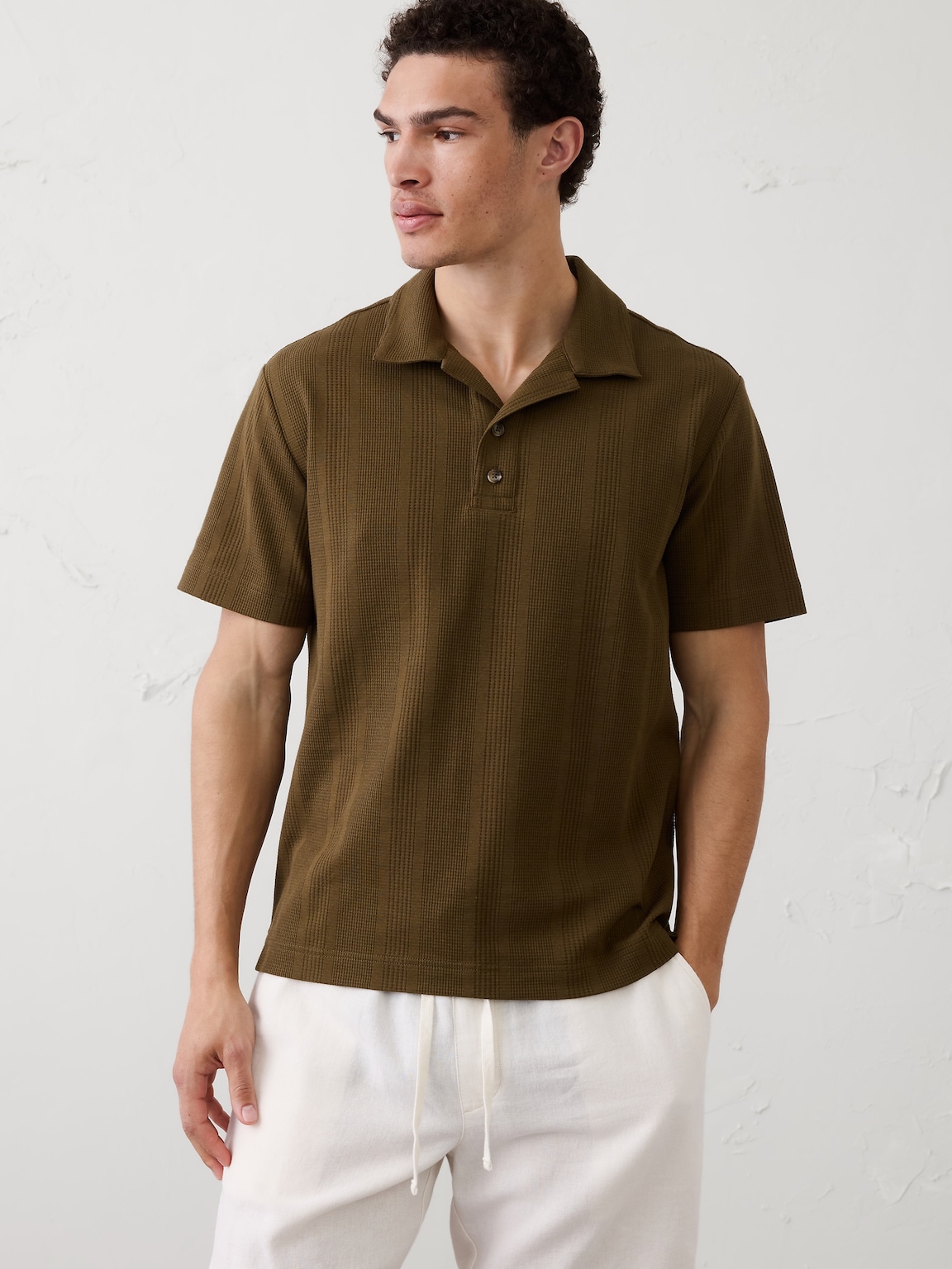 Standard-Fit Textured Polo