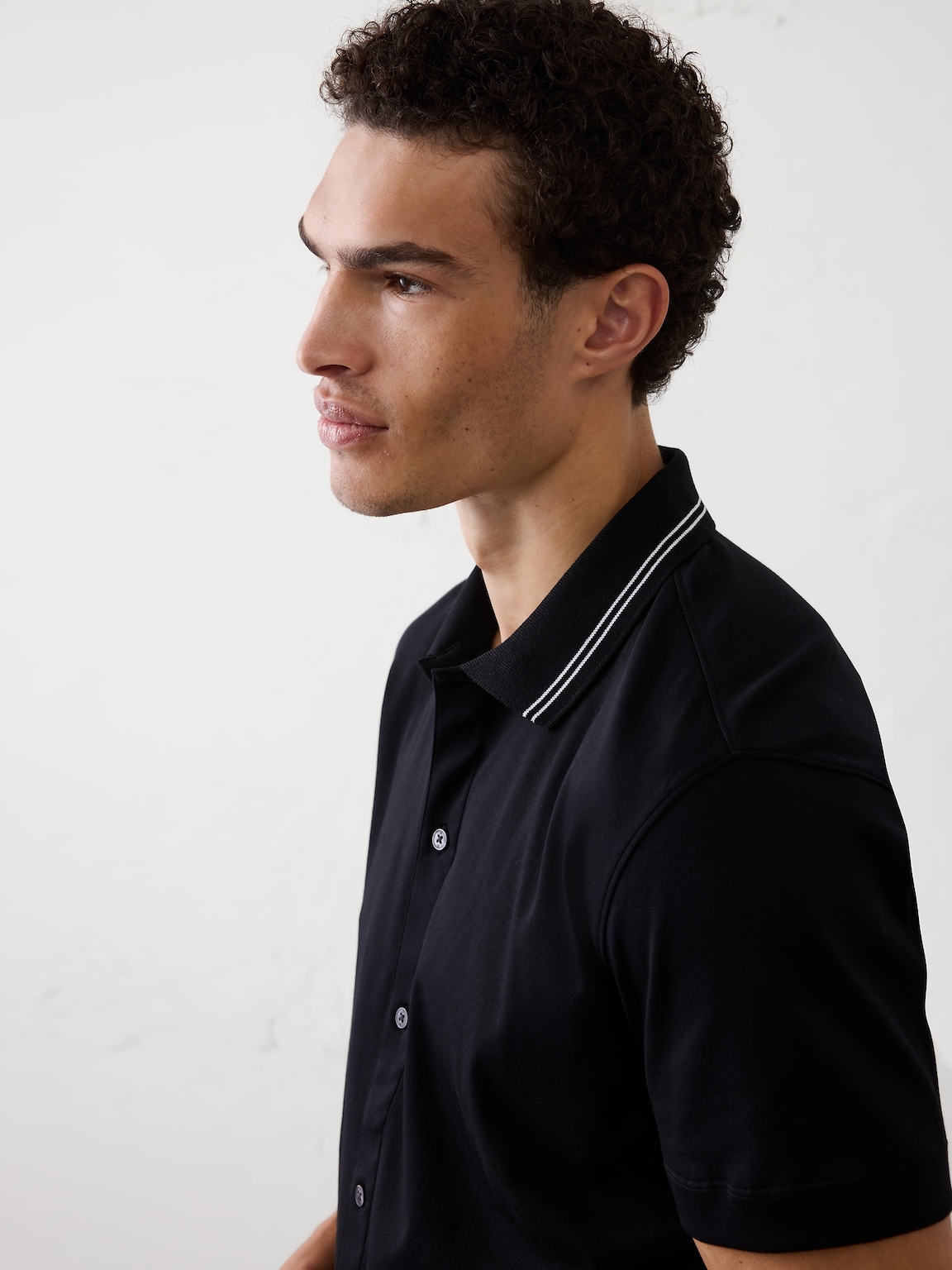 Standard-Fit Luxe Touch Button-Down Polo