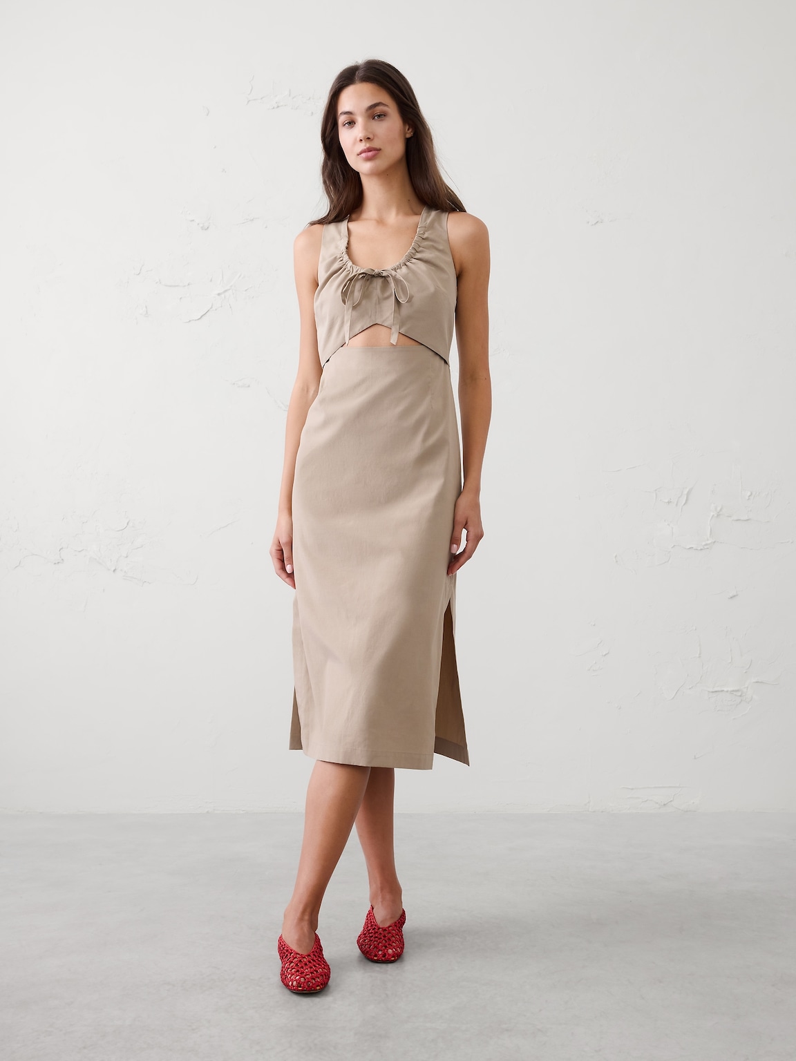 Cinched Cutout Midi Dress