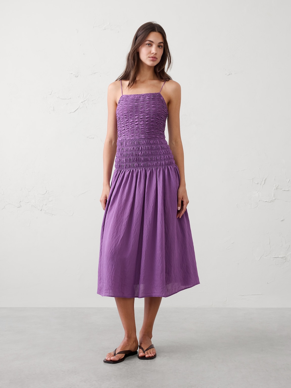 Smocked Strappy Maxi Dress