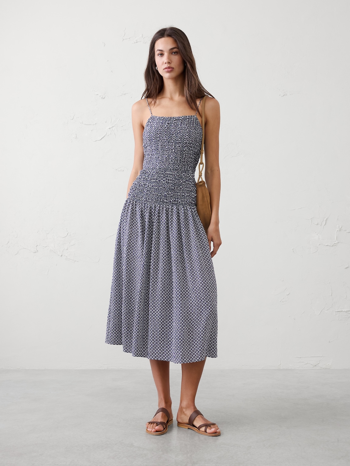 Smocked Strappy Maxi Dress