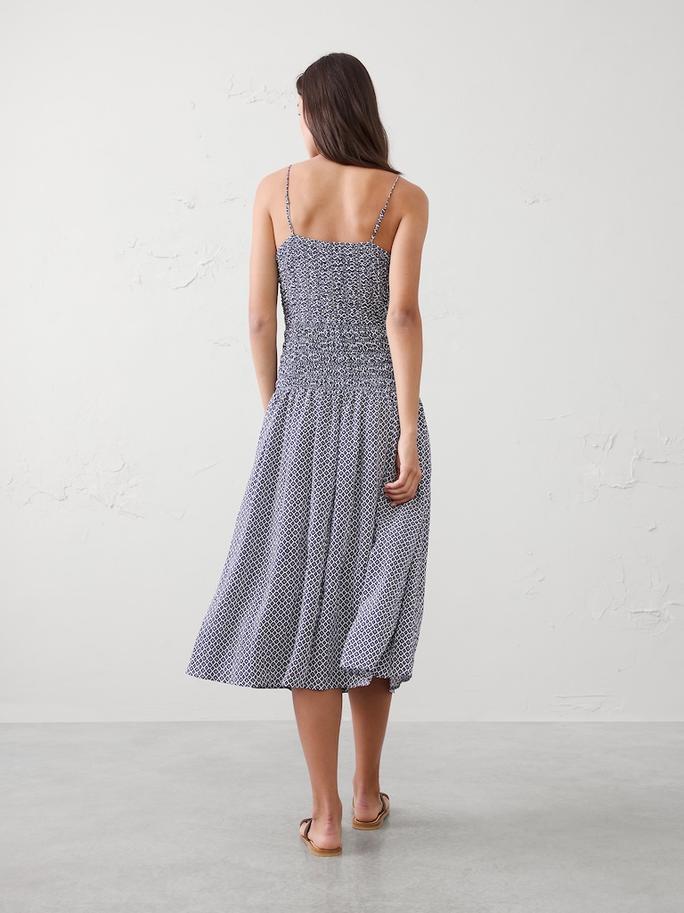 Smocked Strappy Maxi Dress