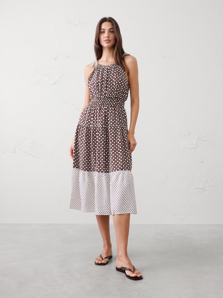 Tied-Shoulder Maxi Dress