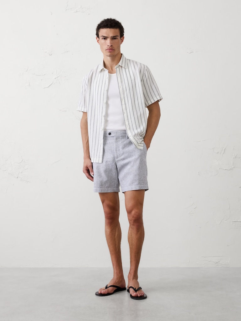 Slim-Fit 7" Linen-Blend Short