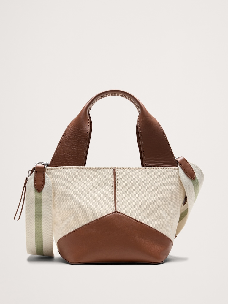 Leather & Suede Mini Zip Tote