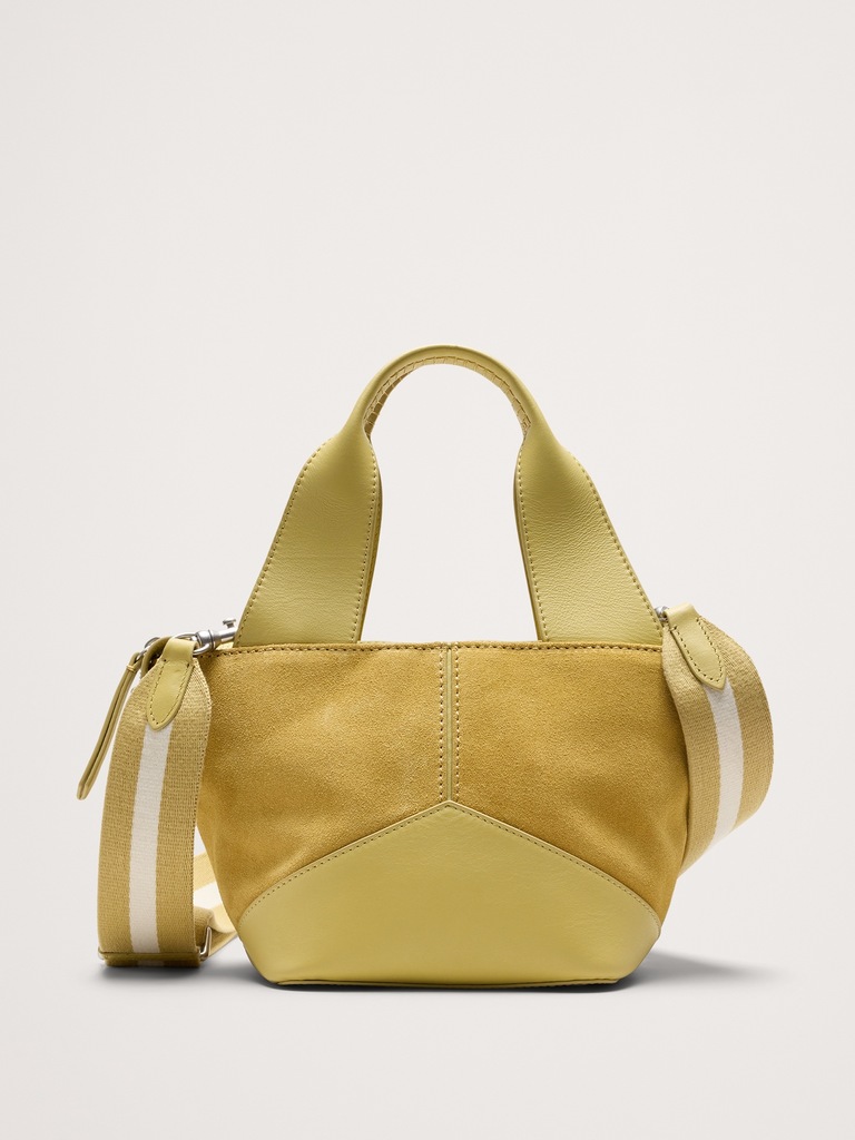 Leather & Suede Mini Zip Tote