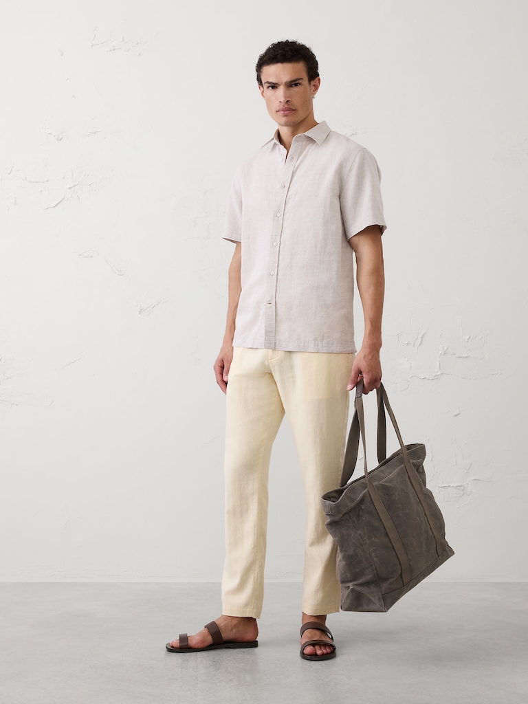 Athletic-Fit Linen-Blend Pant