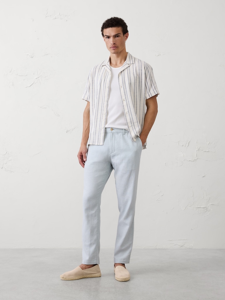 Athletic-Fit Linen-Blend Pant