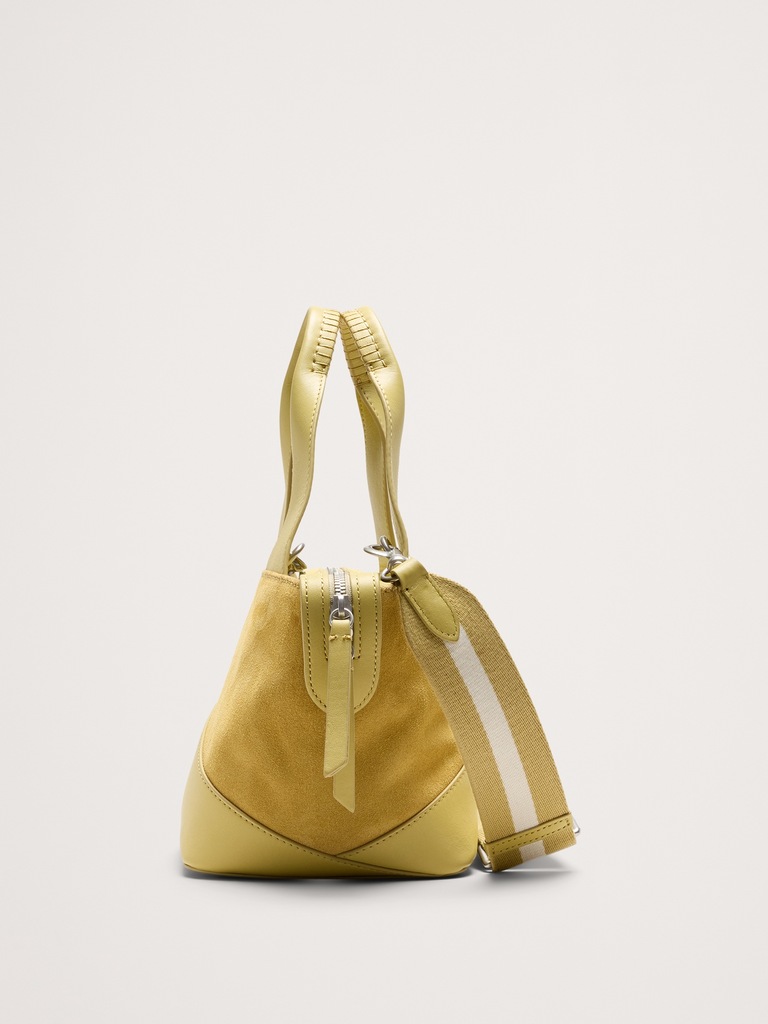 Leather & Suede Mini Zip Tote