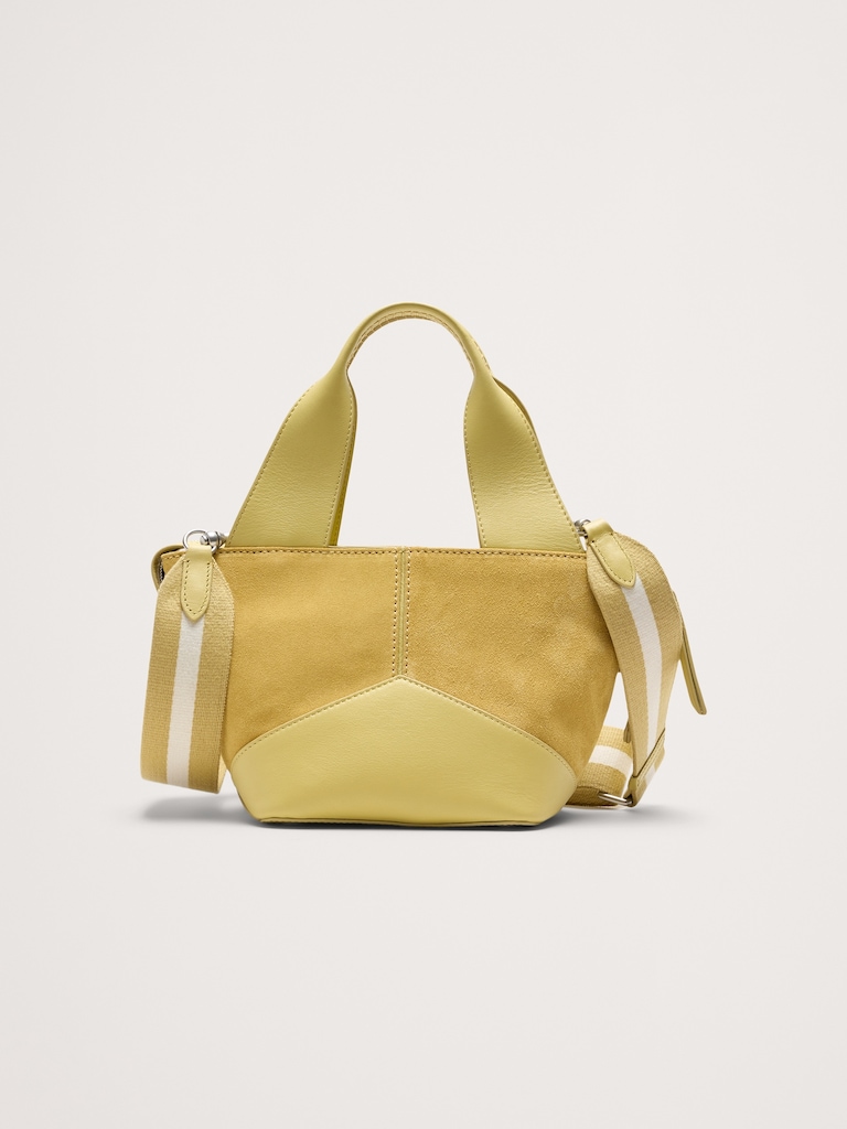 Leather & Suede Mini Zip Tote