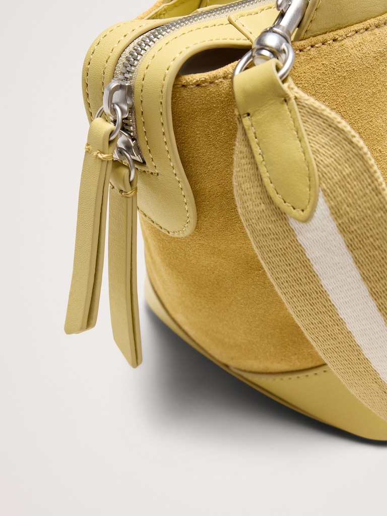 Leather & Suede Mini Zip Tote