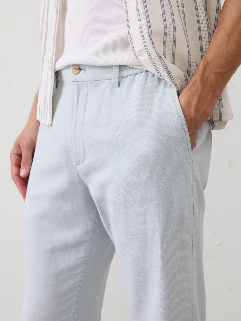 Athletic-Fit Linen-Blend Pant