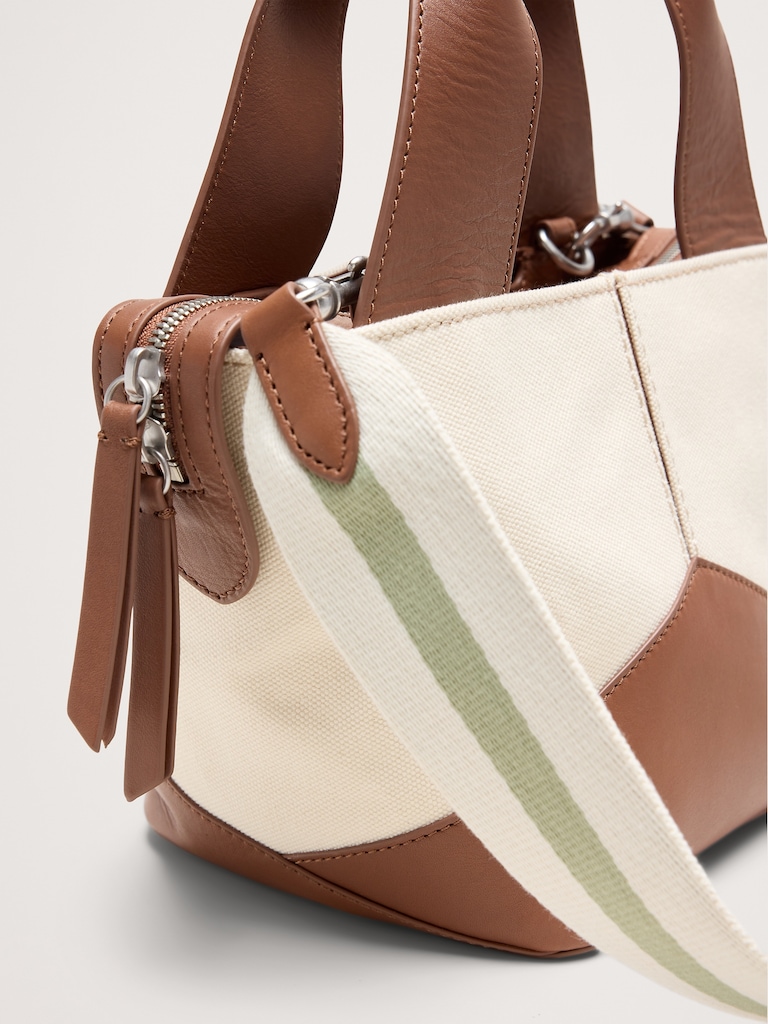 Leather & Suede Mini Zip Tote