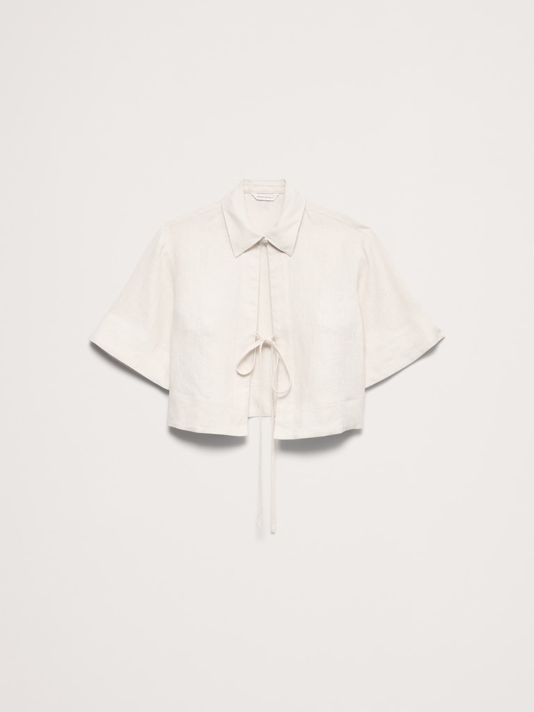 Linen Tie-Front Shirt