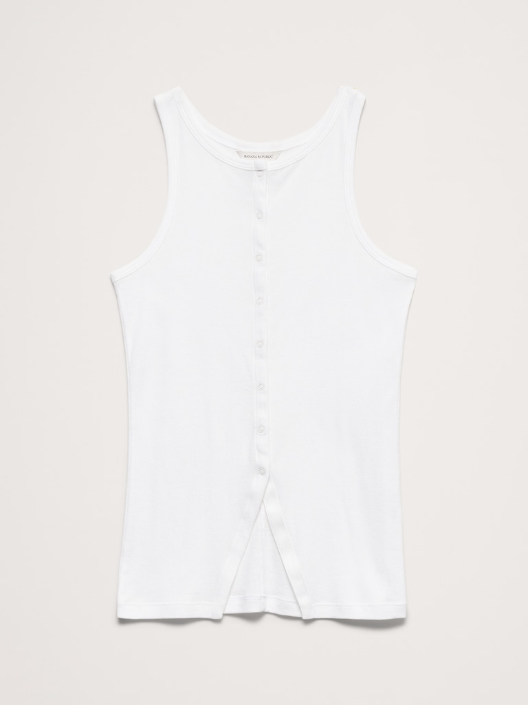 Airy Cotton Snap-Front Tank