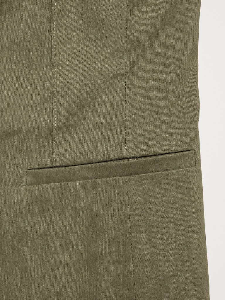 Stretch Linen-Viscose Long Vest