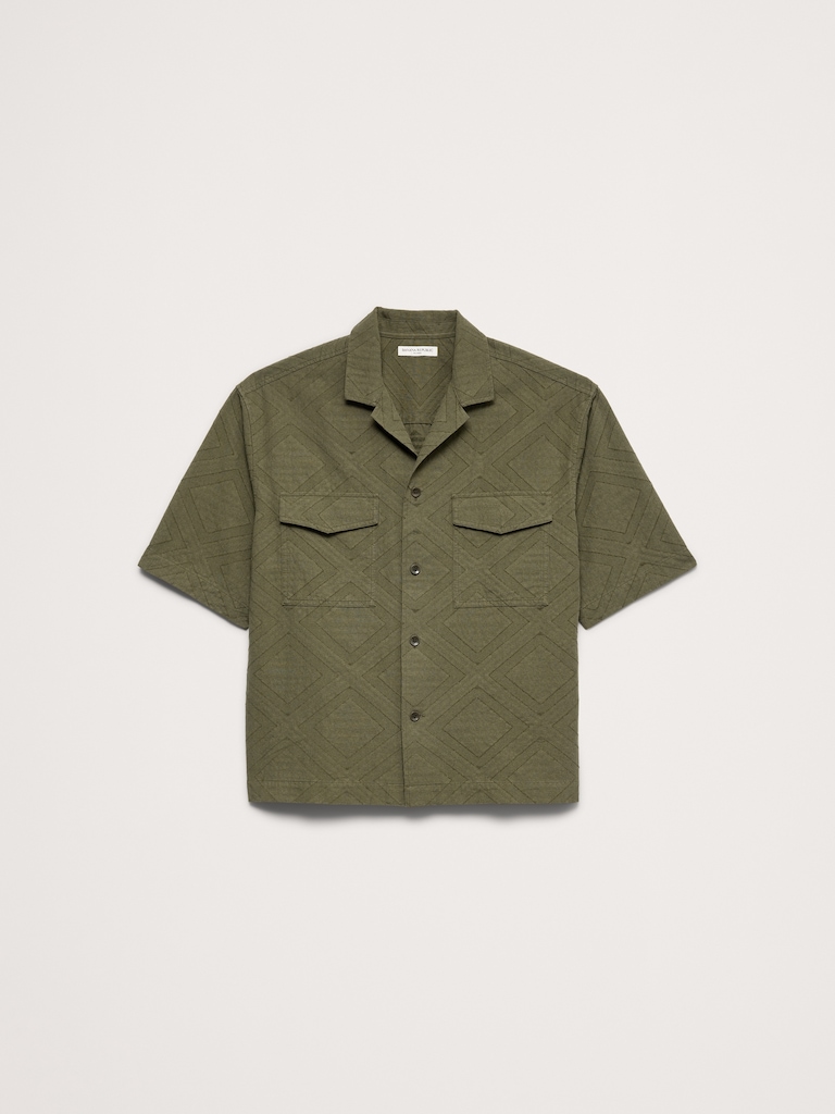 Relaxed-Fit Cotton Jacquard Resort Shirt