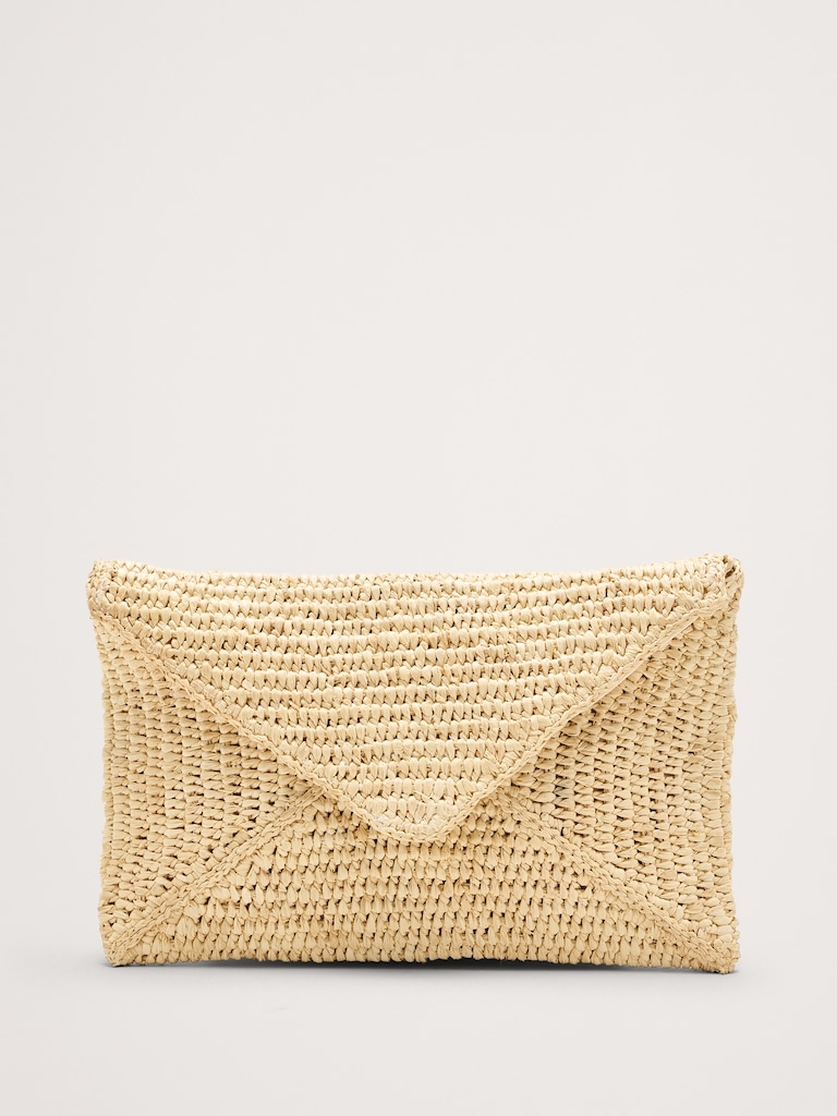 Emmie Raffia Envelope Clutch by Hat Attack