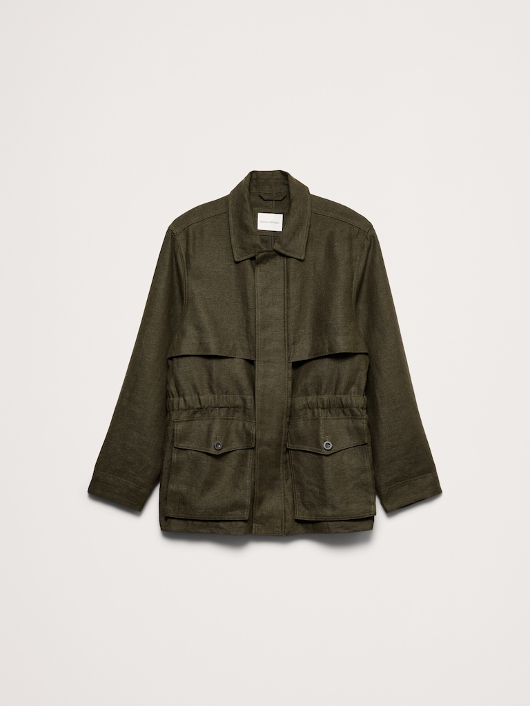 Linen Canvas Utility Jacket