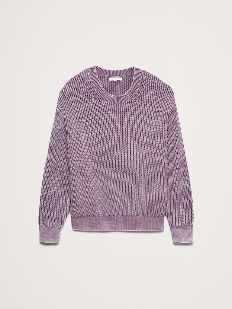 Ribbed Cotton Crew-Neck Sweater