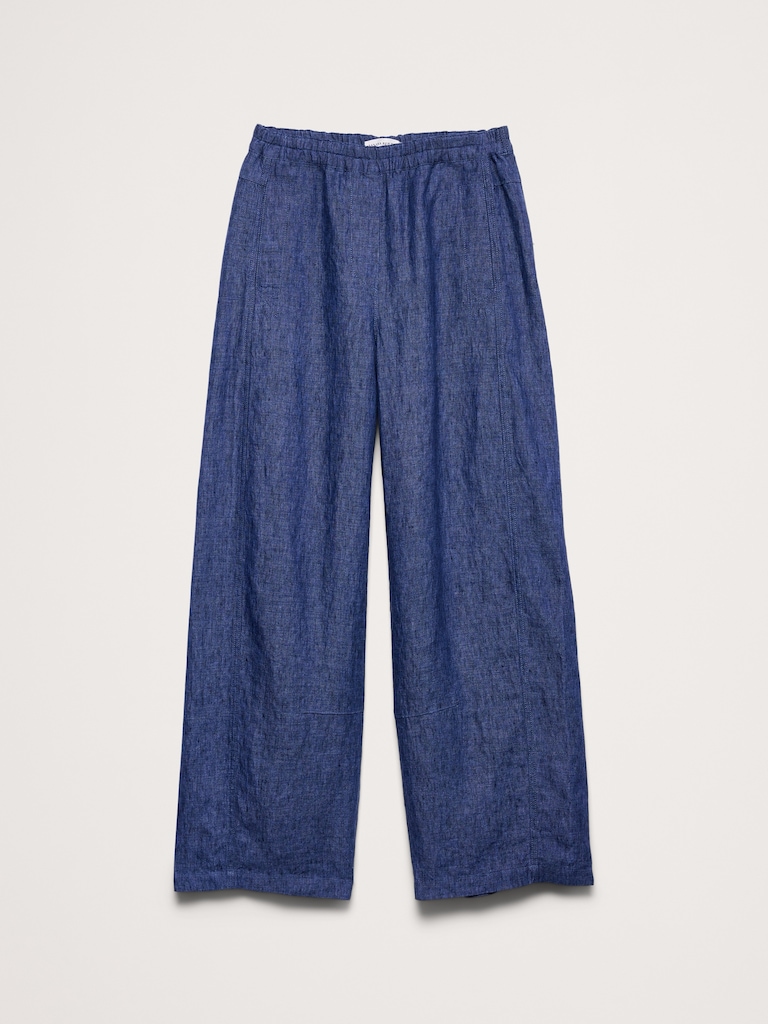 Mid-Rise Relaxed Painter Pull-On Pant in Linen