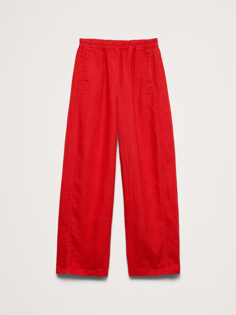 Mid-Rise Relaxed Painter Pull-On Pant in Linen
