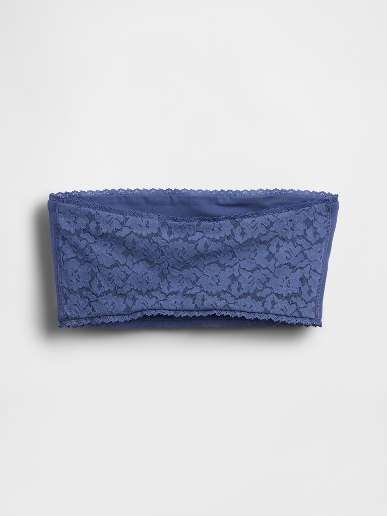 Organic Stretch Cotton Lace-Trim Bandeau Bralette