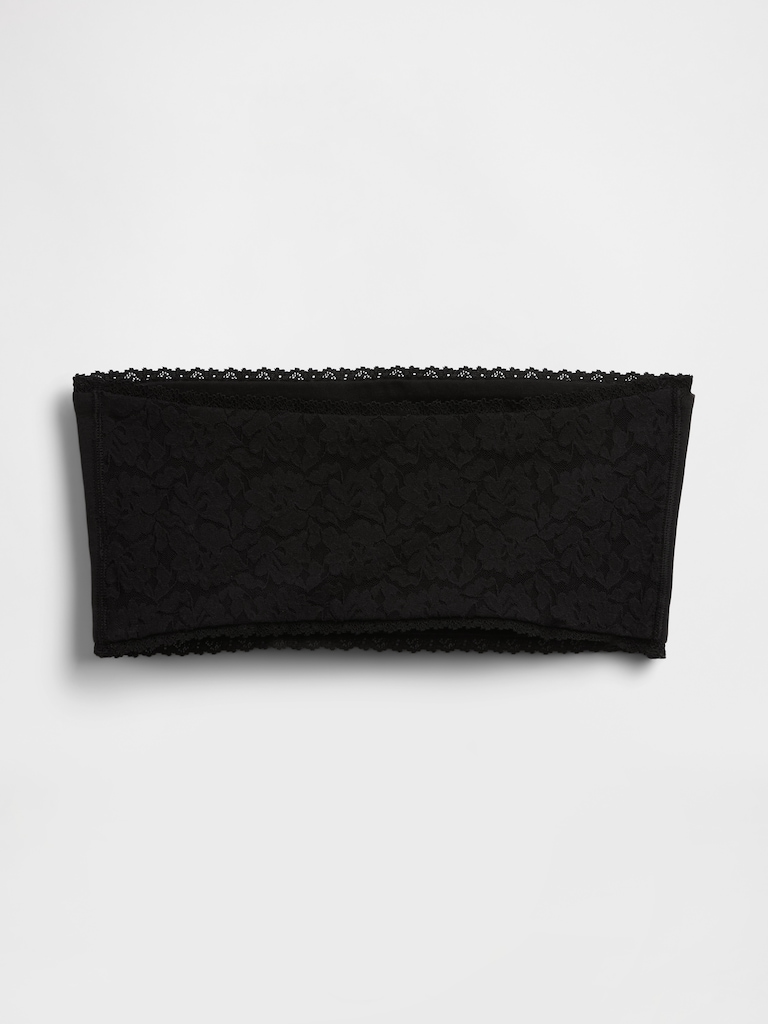 Organic Stretch Cotton Lace-Trim Bandeau Bralette