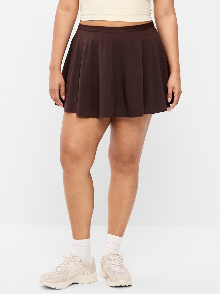 Extra High-Waisted Stretch Woven Swing Skort