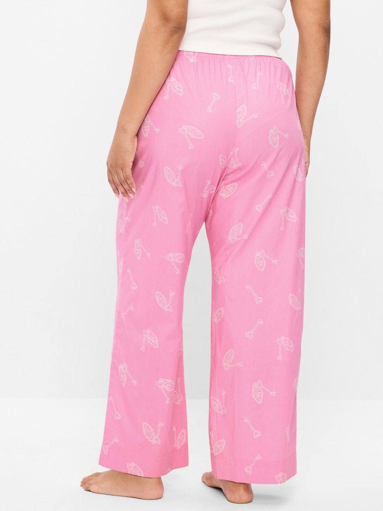 High-Waisted Poplin Pajama Pant