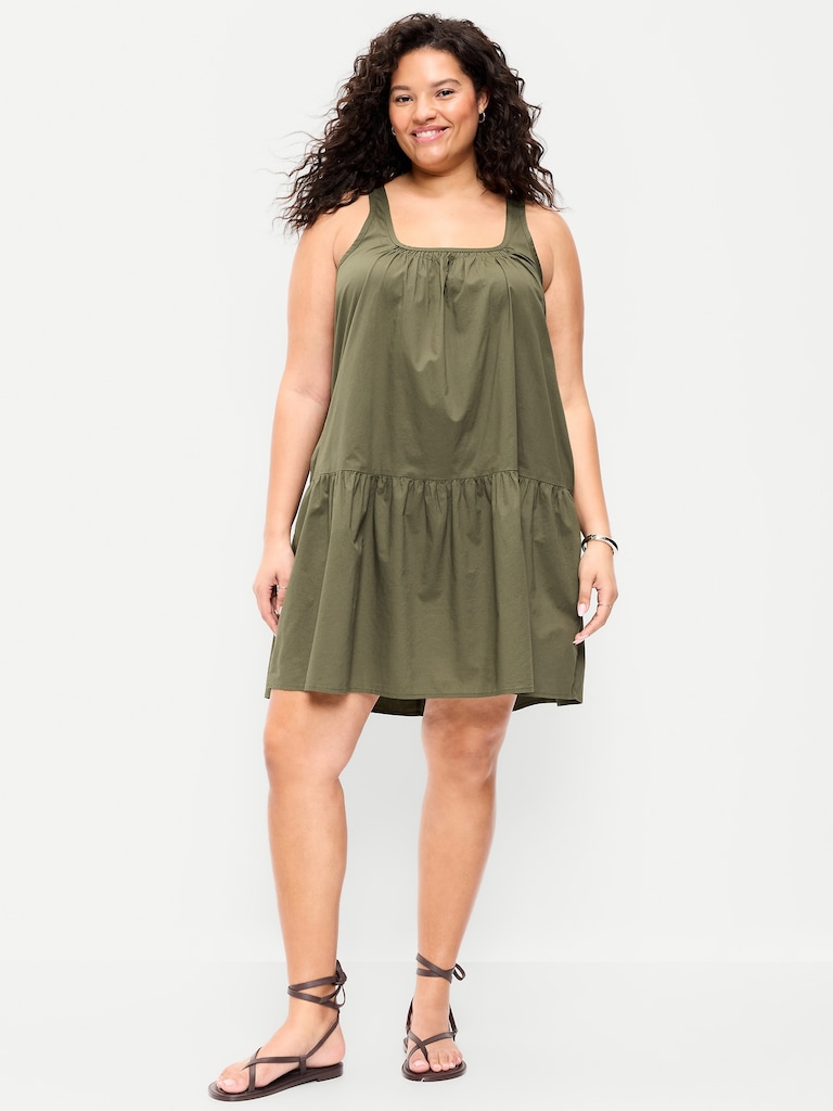 Drop-Waist Swing Mini Dress