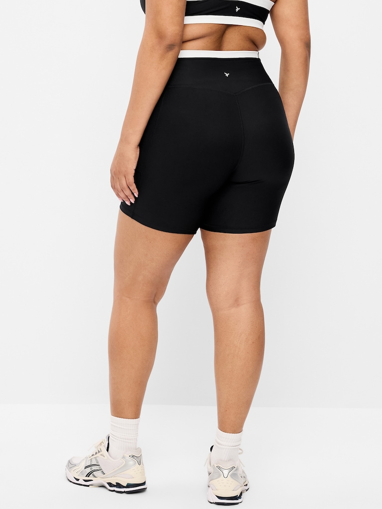 Extra-High Waisted PowerSoft Boundless Pocket Biker Shorts-- 6-inch inseam - No Front Seam