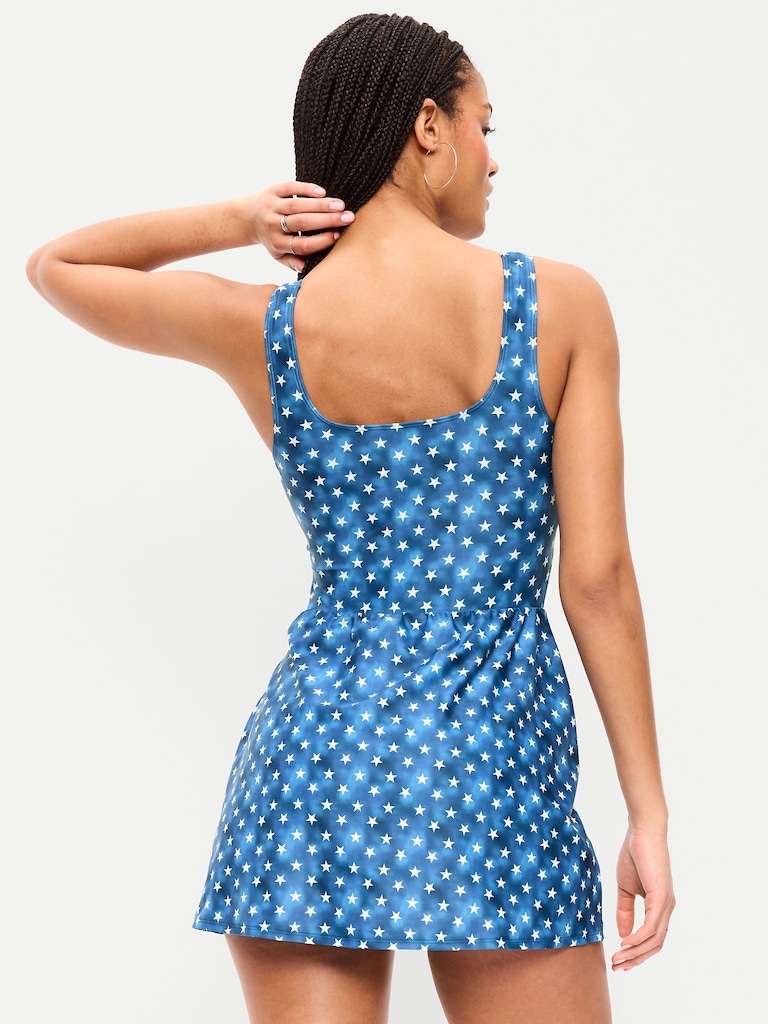 Matte Side-Tie Swim Dress