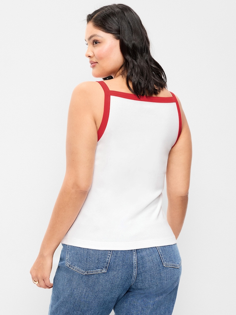 Sleeveless Snug Apron Tank Top