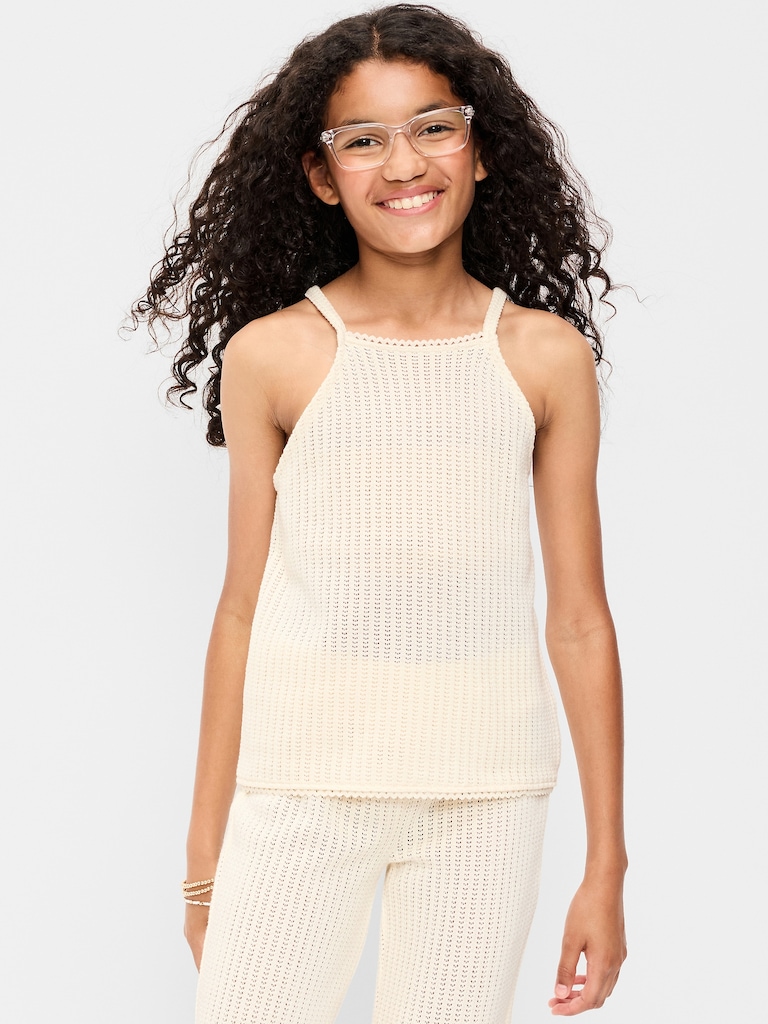 Sleeveless Jacquard Knit Top for Girls