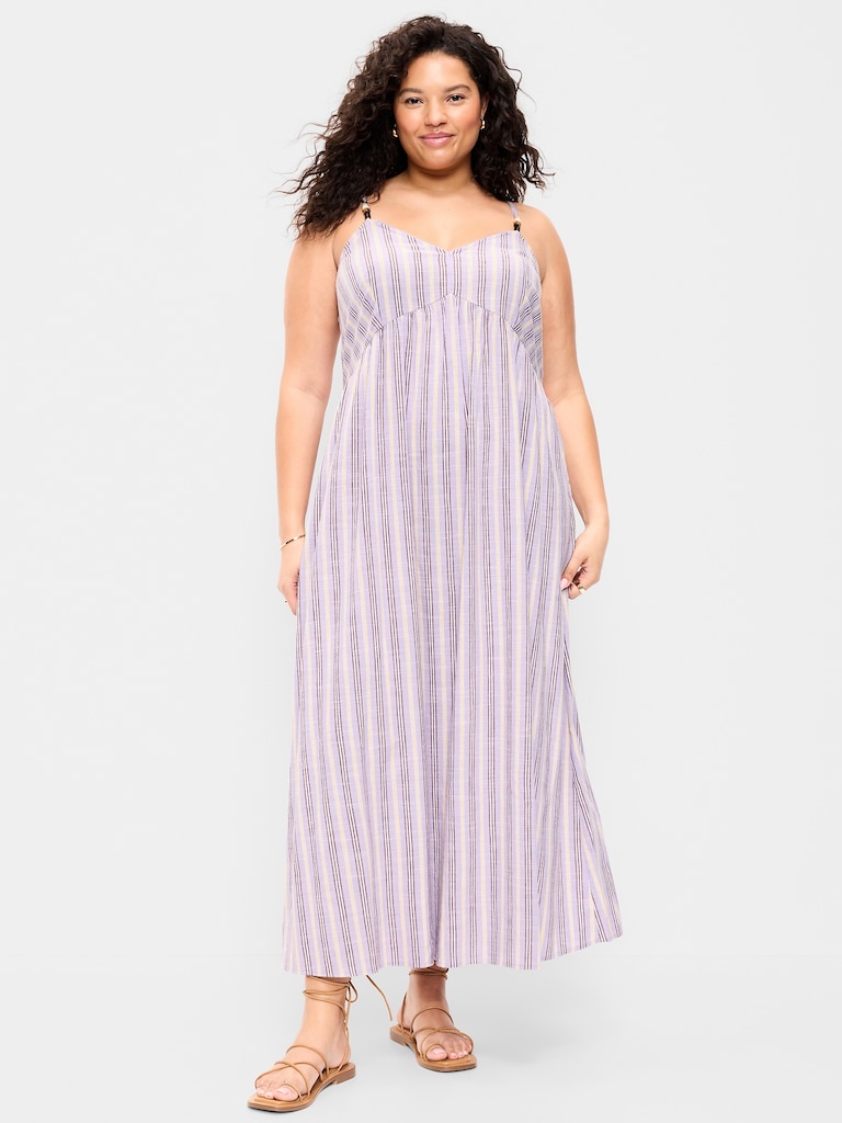 Sleeveless Beaded Boho Maxi Dress