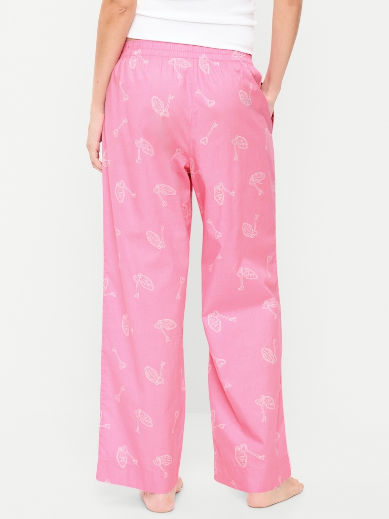 High-Waisted Poplin Pajama Pant