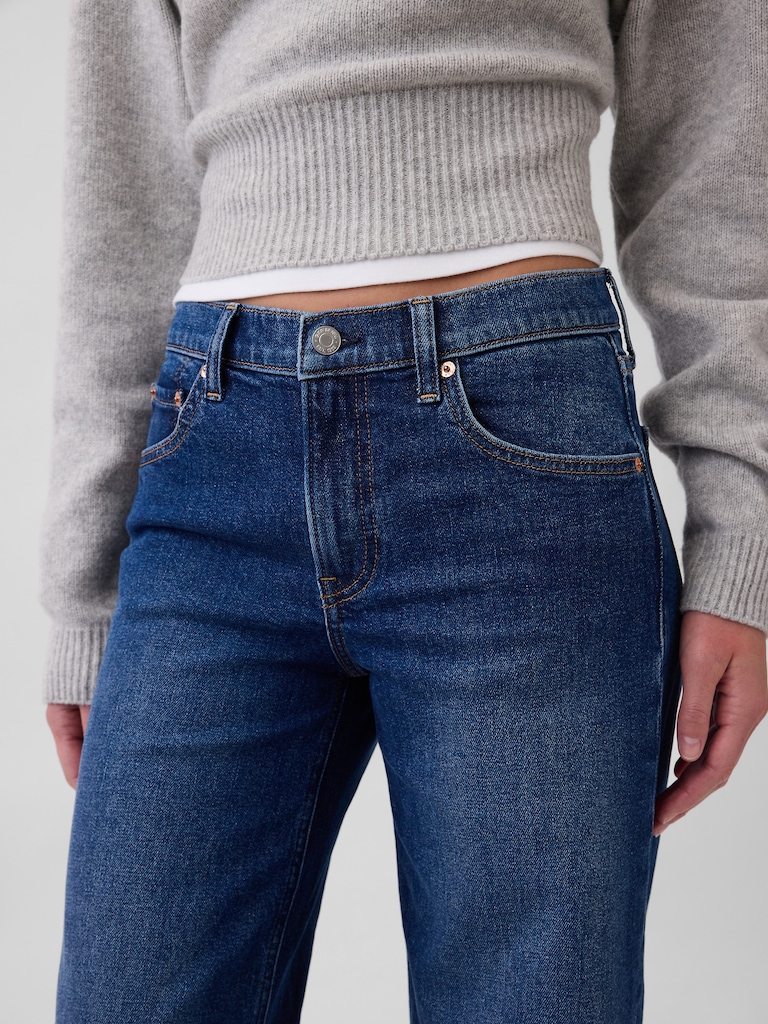 Mid Rise Stride Wide-Leg Jeans