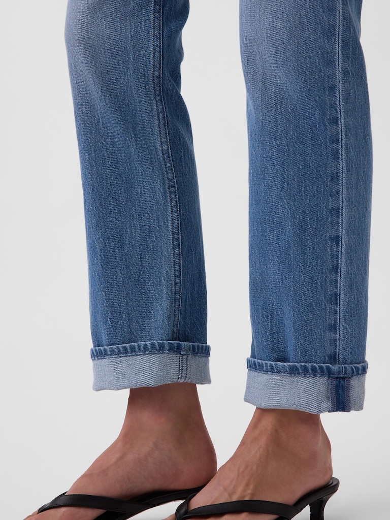 High Rise Cuffed '90s Slim Straight Jeans