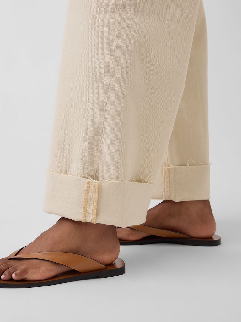 High Rise Stride Wide-Leg Ankle Jeans