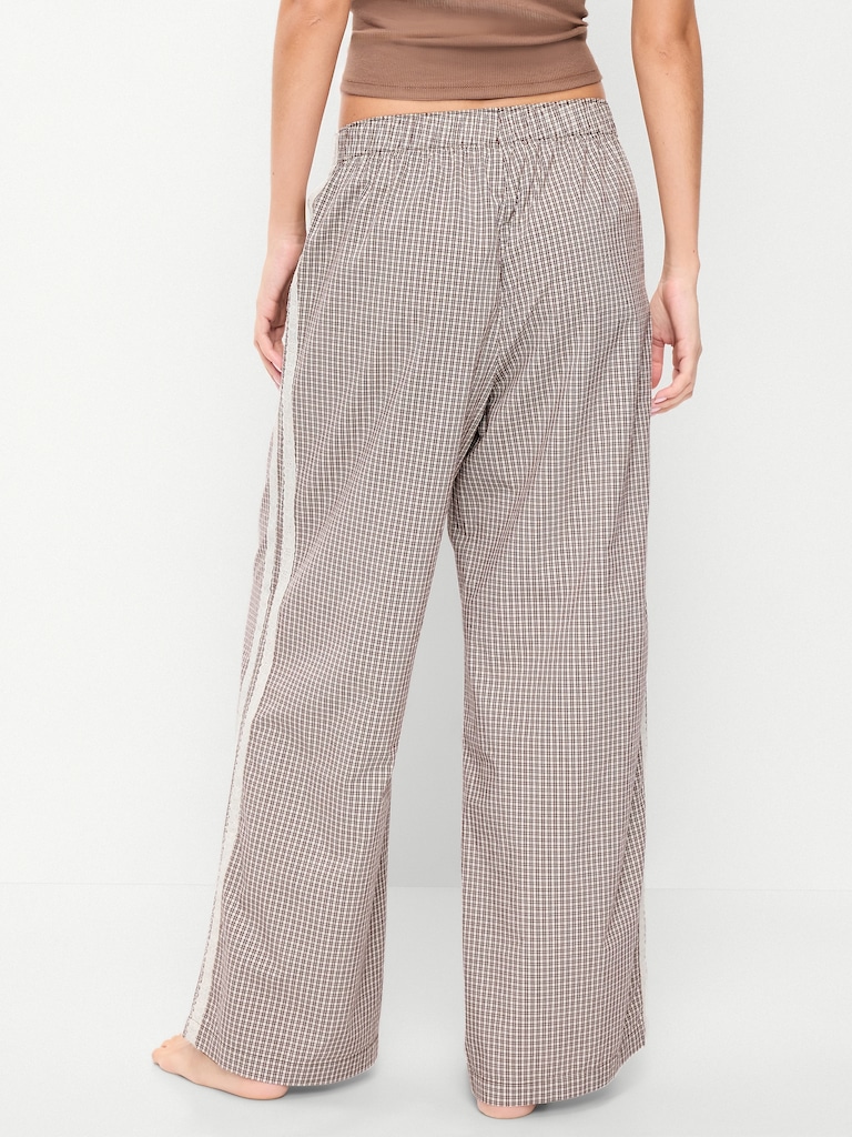 Poplin Wide-Leg Pajama Pants
