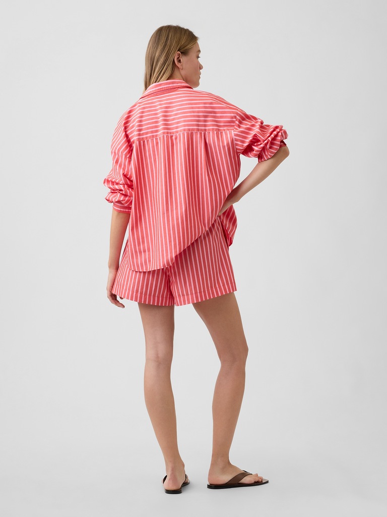 Relaxed Pull-On Poplin Shorts